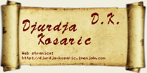 Đurđa Košarić vizit kartica